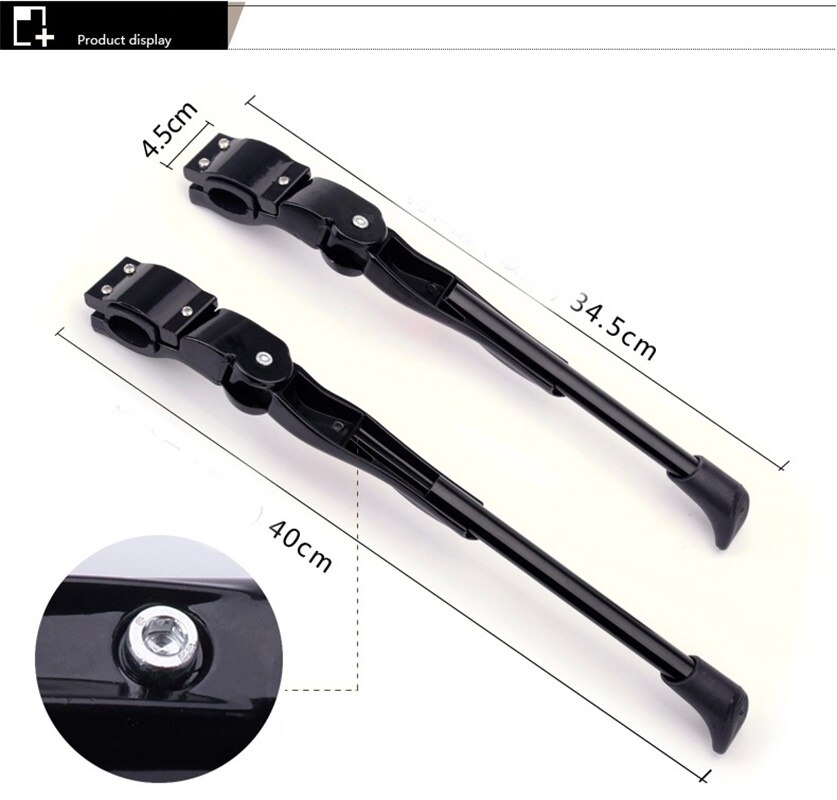 Soporte reemplazable de 24 pulgadas para bicicleta, soporte lateral ajustable para Bicicleta Merida 700C, color blanco y negro,