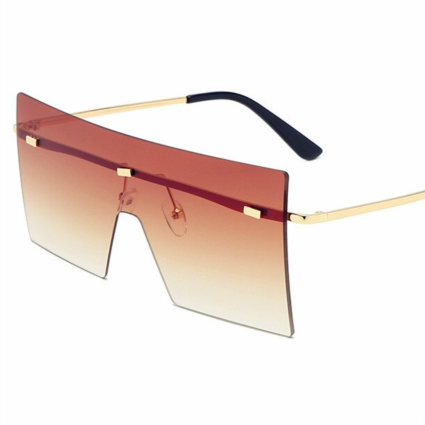 Gafas de sol planas para mujer, lentes de sol unisex con degradado cuadrado de gran tamaño, estilo Vintage Retro, Anti-UV