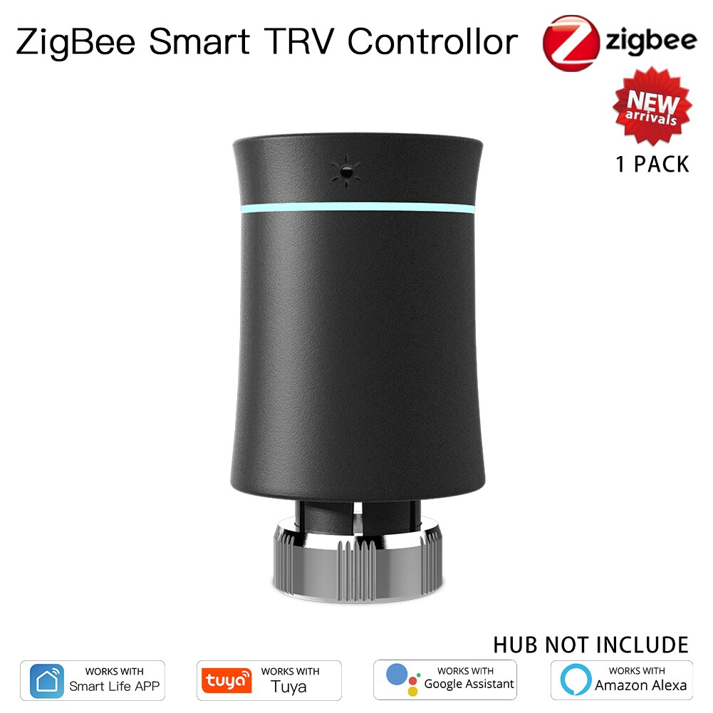 MoesHouse-Termostato ZigBee para radiador Tuya, controlador de temperatura inteligente programable TRV, válvula actuadora, control por voz con Alexa,: option 10