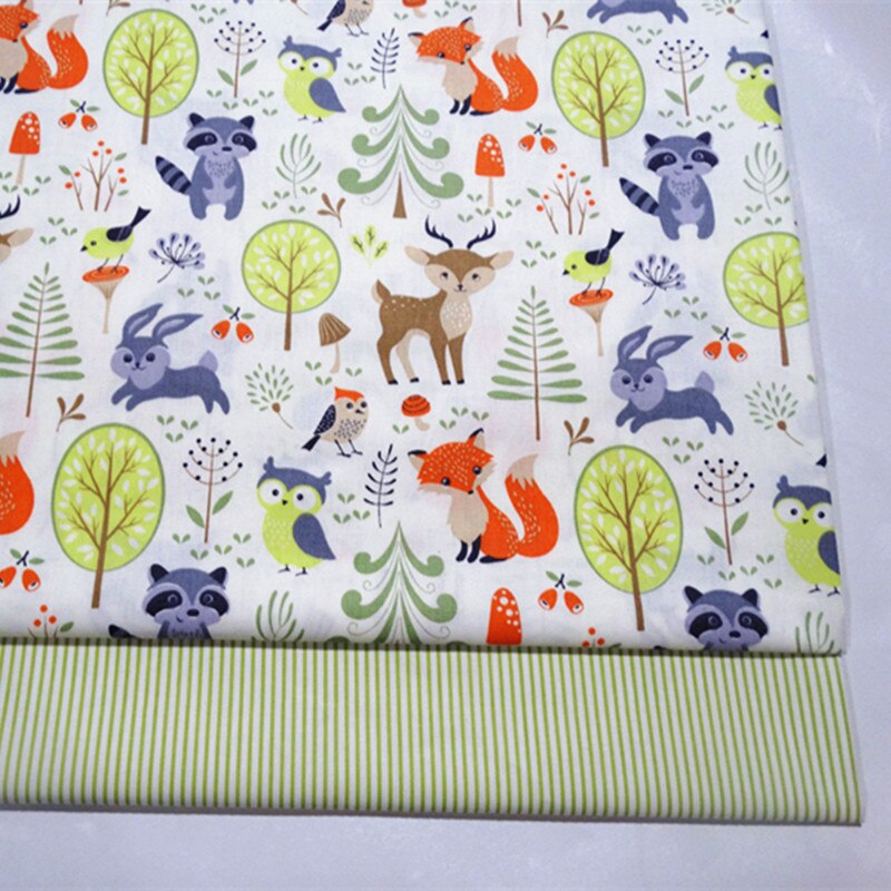 Tissu en coton imprimé renard Animal arbre tissu couture Quilting bébé tissus Patchwork couture accessoires faits à la main 100*160cm bricolage