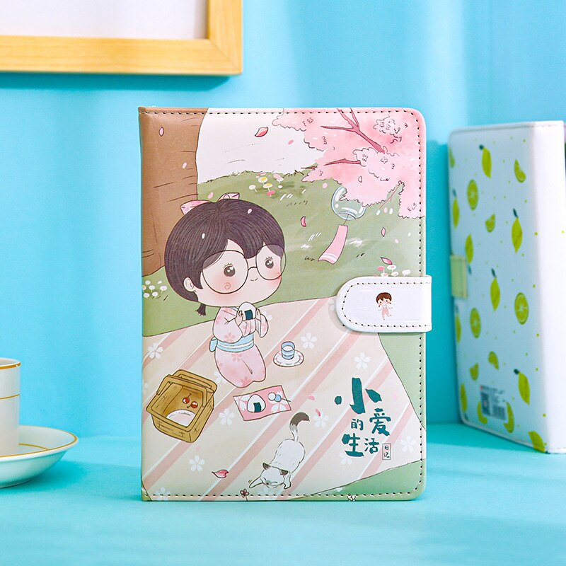 Skysonic A5 32K Aardbei Vruchten Gilrs Magnetische Gesp Notebook Leeg Gird Papier Zuivel Pu Boek Kawaii Journal Agenda Briefpapier: 1