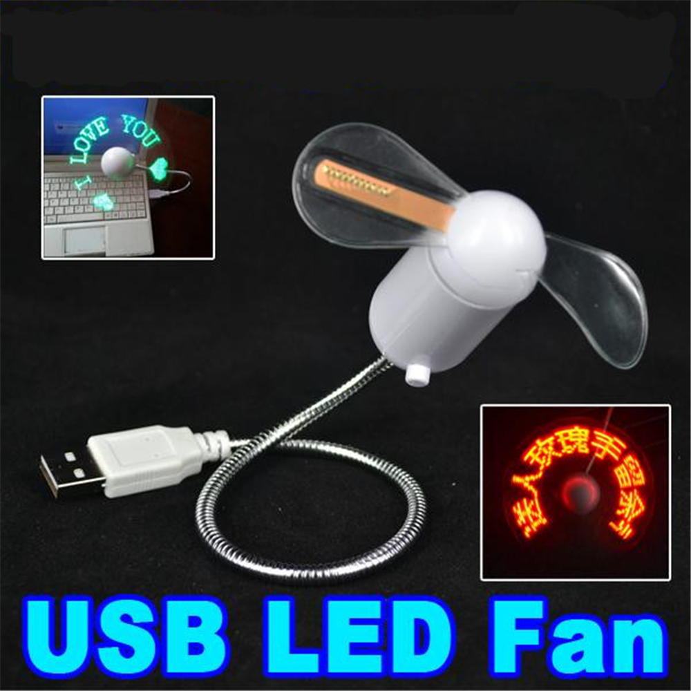 Kebidu Diy Gadget Flexibele Mini Usb Led Light Fan Programmeerbare Led Cooler Fan Programmering Tekens Woorden Berichten Tekst