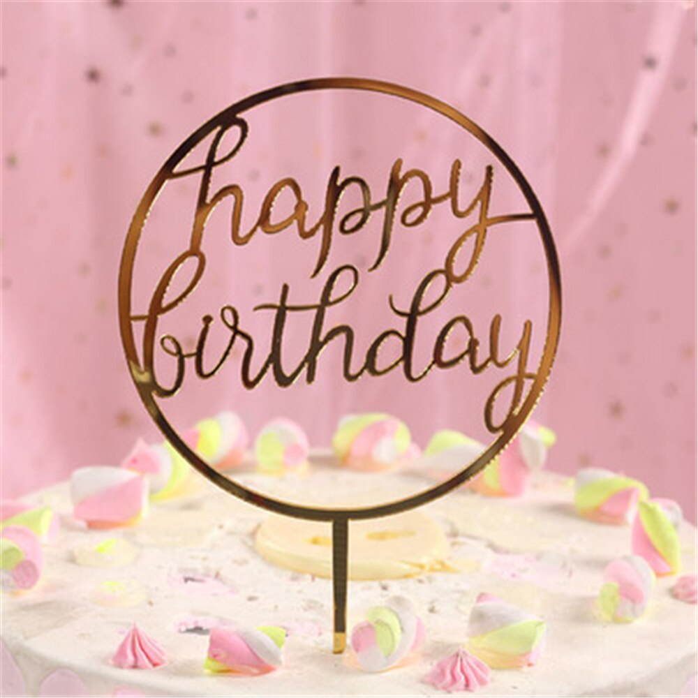 Happy Birthday Cake Acrylic Letter Cake Toppers Party Supplies Happy Birthday Black Cake Decorations Boy: D