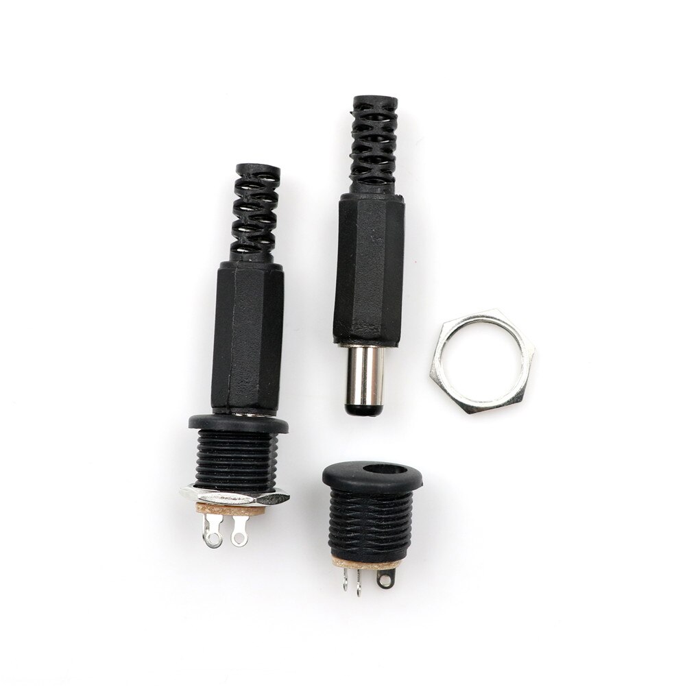 Enchufes macho de plástico de 12V y 3a + enchufe hembra, Conector de montaje en Panel, suministro eléctrico, 10 piezas