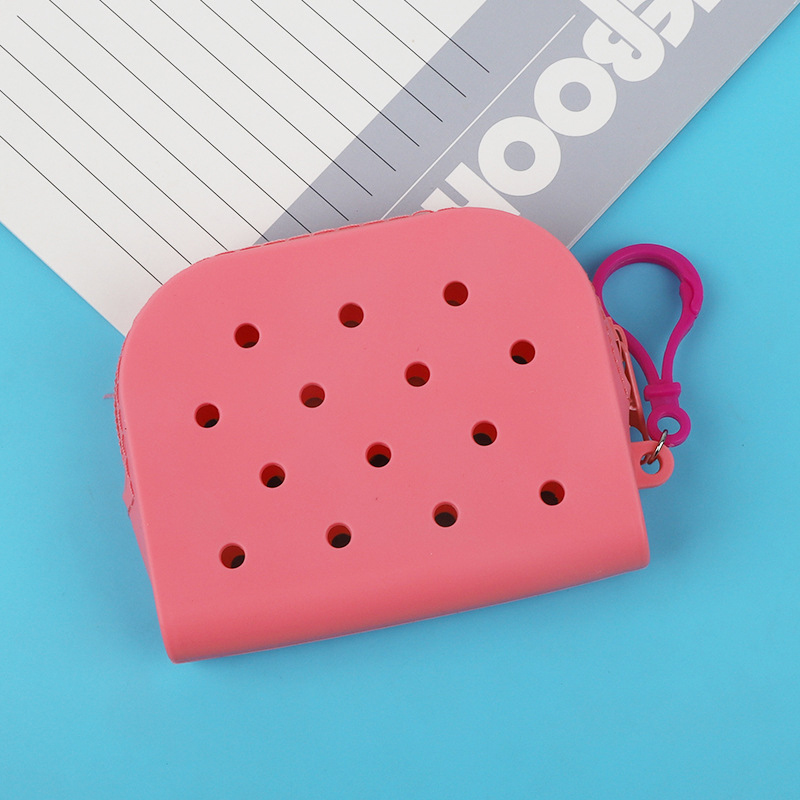 Cartoon Solid Color Silicone Hole Bags And Coordinates Cute Waterproof Bags: Clear
