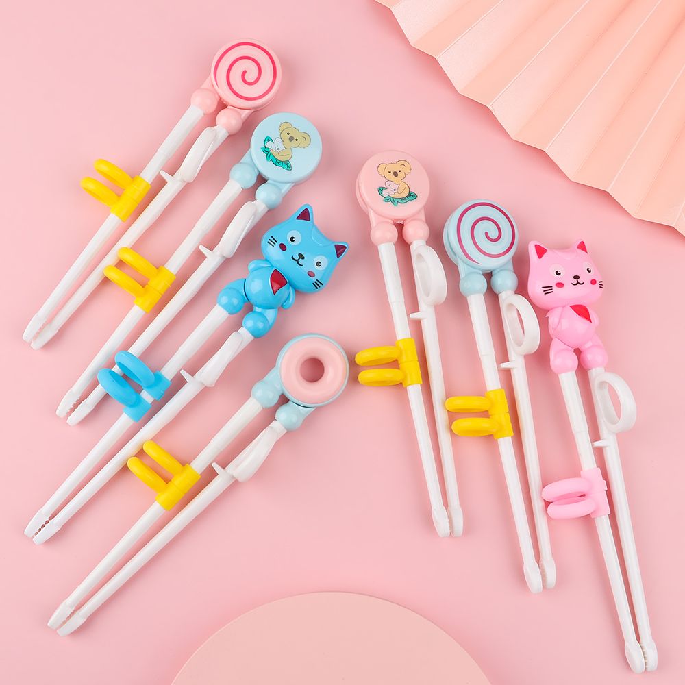 Baguettes de dessin animé pour enfants, 1 paire, pour apprendre à manger, à utiliser correctement