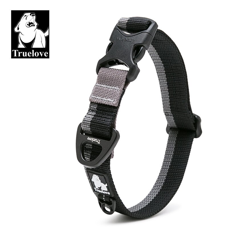 Truelove nylon säädettävät koiran kaulapannat isoille pienille koirille pehmeä lemmikin kaulapanta koirille ulkomatka kävely lenkkeily koiratarvikkeet: Musta / S 28-36cm niska
