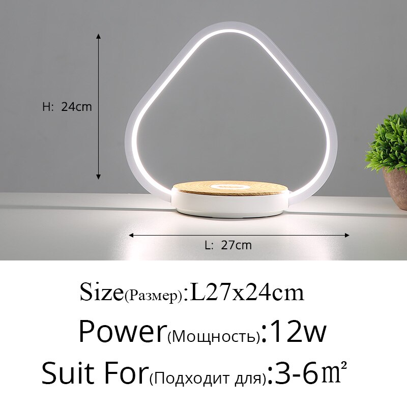 Moderne Tafel Lampen Voor Slaapkamer Studie Leeslampjes Nachtkastje Oog Beschermen Touch Dimmen Verlichting Luminaria Telefoon Draadloos Opladen: triangle  white