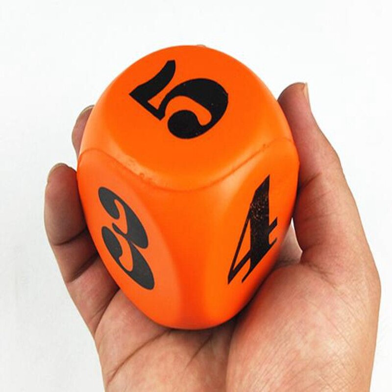 1 Stuks Foam Dot Dobbelstenen Beste Willekeurige Kleur Acryl Ronde Hoek Dobbelstenen 6 Zijdig Sterven Draagbare Tafel Games Dobbelstenen 6Cm: Oranje