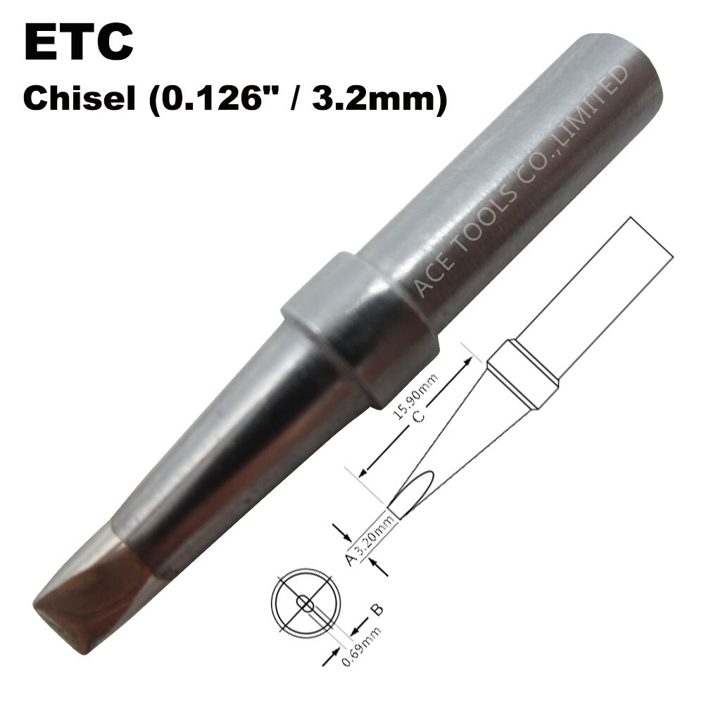 Soldering Tip ETC Chisel 3.2mm Fit WELLER WES51 WES50 WESD51 WE1010NA WE1010EU PES51 PES50 LR21 LR20 Welding Nozzle Iron Bit