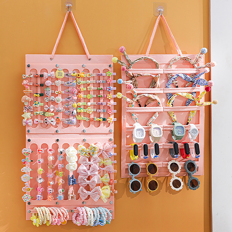 Organizador de lazos para el pelo, colgante de pared de gran capacidad, soporte para diadema, colgador de almacenamiento, accesorio para ahorro de espacio para habitación de niña