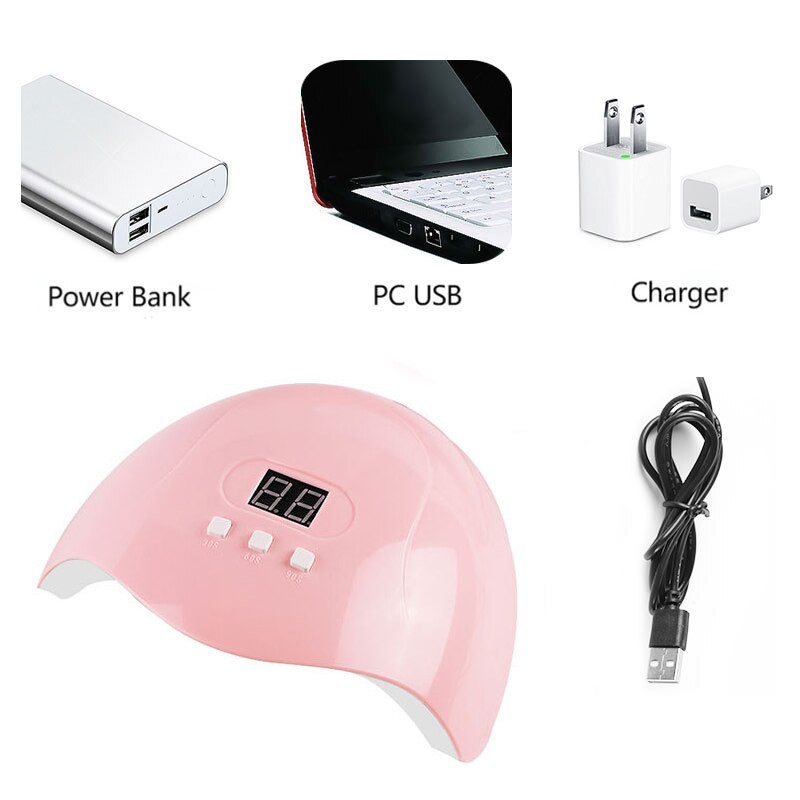 54W Led Uv Nagel Lamp Gel Lak Droger Uv Lamp Droger Gel Nagellak Draagbare Micro Usb nail Lamp Droger Nail Art Tool