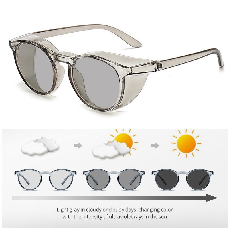Photochrome Polarisierte Sonnenbrille Seite Schilde Anti-allergie Wind Spritzen Sicherheit Verfärbung Brille: C7