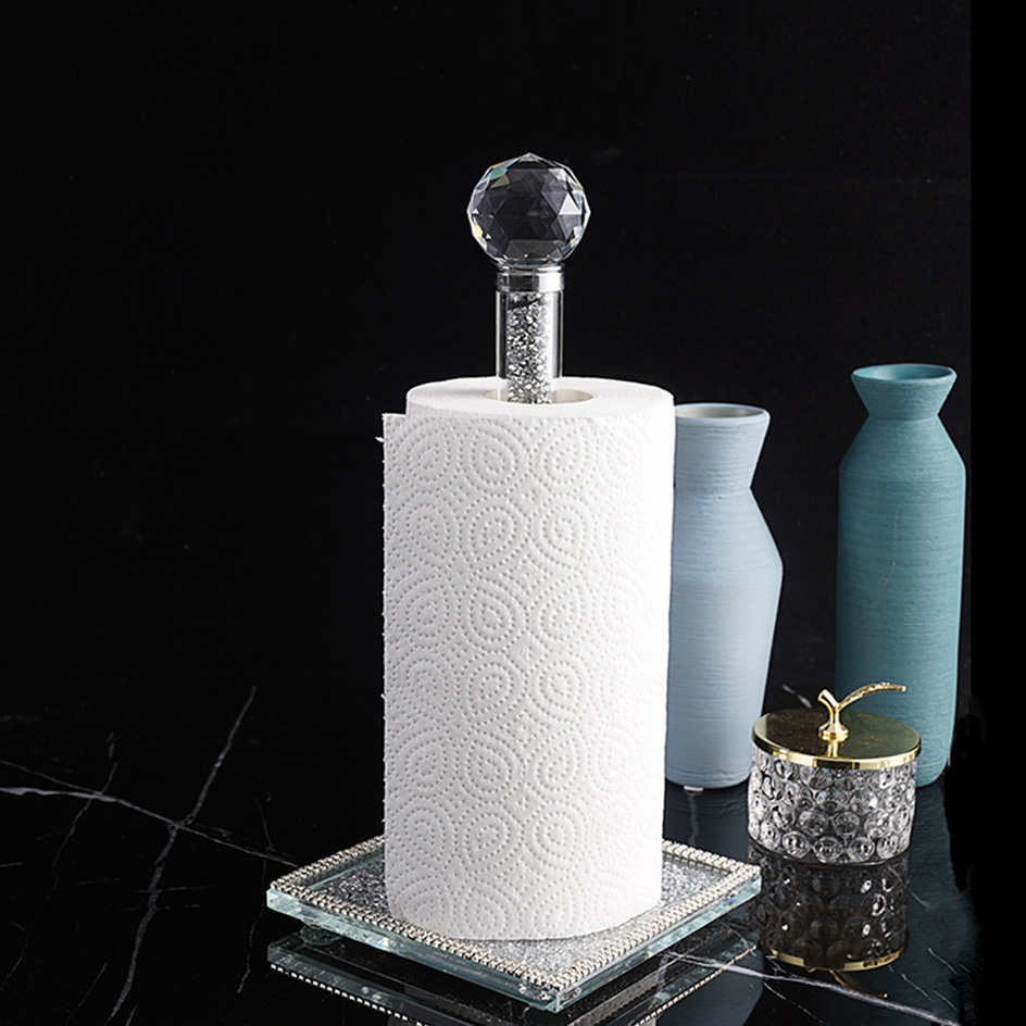 Crystal Gold Chrome Bathroom Toilet Paper Holder Wall Mount Tissue Roll Hanger Copper Bathroom Accessories Kitchen Holder