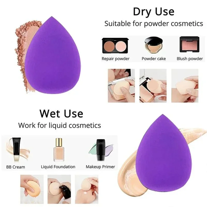 Juego de esponjas de maquillaje multiusos, 12 Uds., licuadora cosmética, huevos de belleza, esponja triangular de terciopelo en polvo, accesorios de maquillaje para dedos