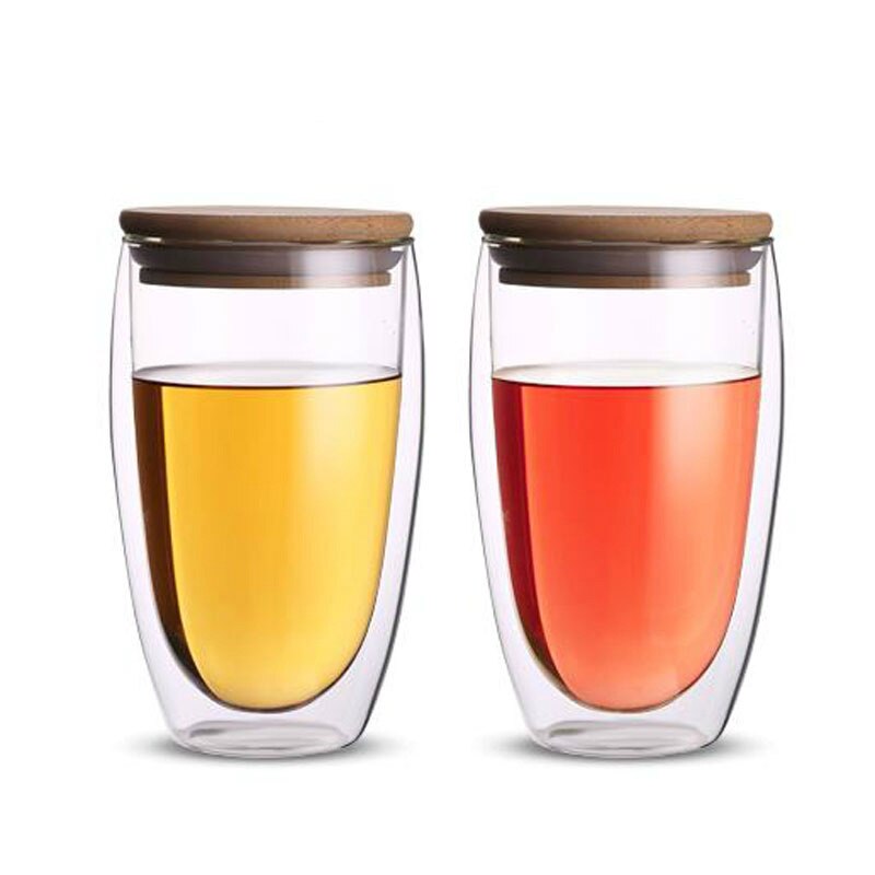 Varmeisolering bodum vin cafe juice kop gratis bpa dobbelt væg glas til bar forsegling rejse kaffe krus med bambus låg
