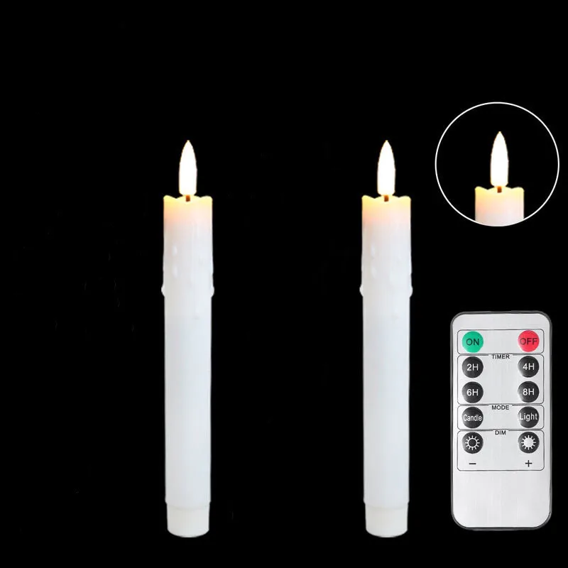 Halloween LED Flameless Flickering Taper Candle Light Remote Window Candlesticks Christmas Thanksgiving Party Fireplace Decor: RGB
