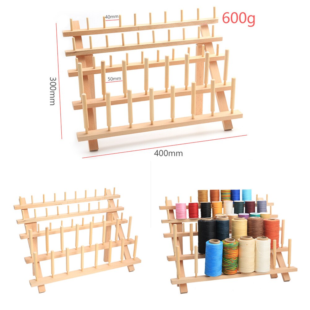 46/60 Spools Folding Wooden Thread Stand Holder Cones Stand Shelf Sewing Embroidery Storage Organizer rack