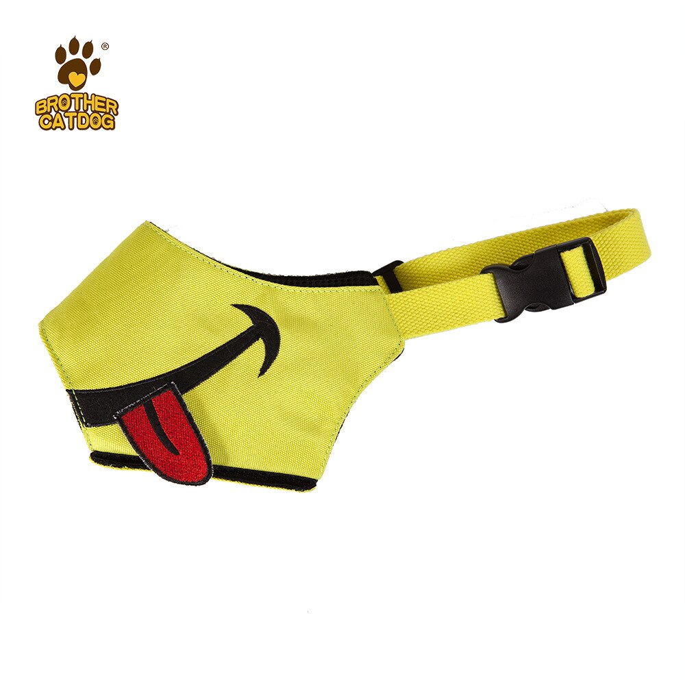Lustige Maulkorb für Hunde Lange Schnauze Welpen Maulkorb für Hunde Nylon Atmungsaktiv Mund Abdeckung Verhindern Beißen Kauen Bellen Alle-größe Hund: Gelb / S
