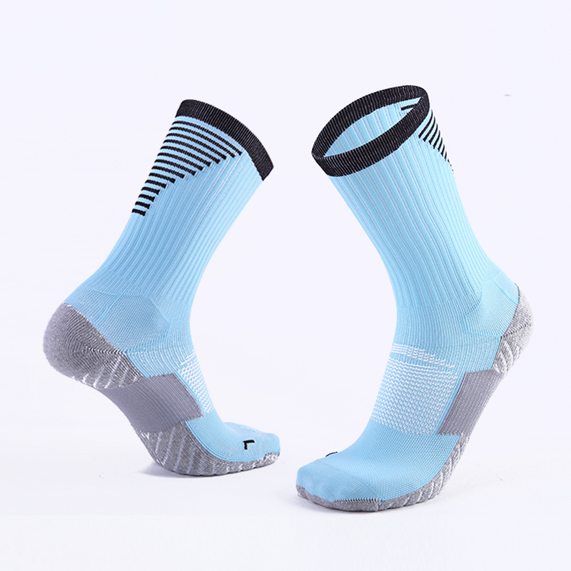 Bulothock basketball sokker mænds strømper elite tyk bund træning fodbold sokker åndbar fodbold sports sokker: Himmelblå