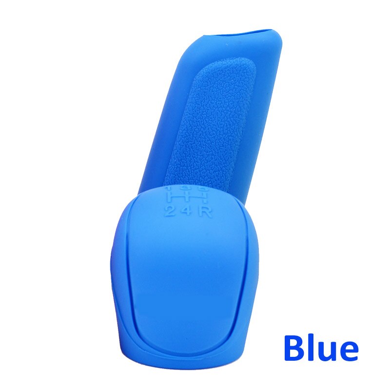 2 uds. Collares universales de palanca de cambios Manual, cubiertas de marchas de silicona para coche, cubierta de palanca de cambios, cubiertas de freno de mano de coche: Azul