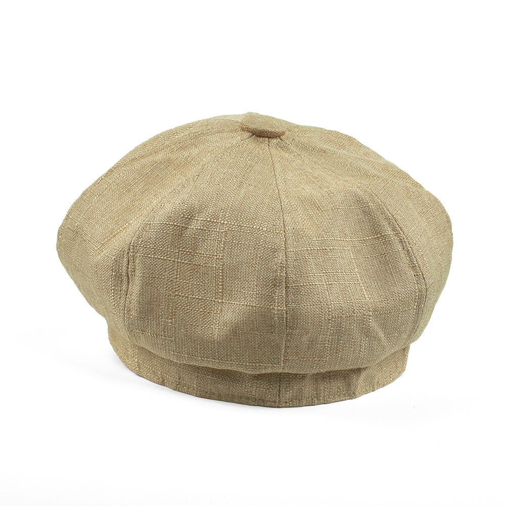 Gorro de algodón estilo británico para hombre, gorra de algodón Ascot, Beckham, color caqui, Estilo Vintage, boina octogonal, primavera y verano
