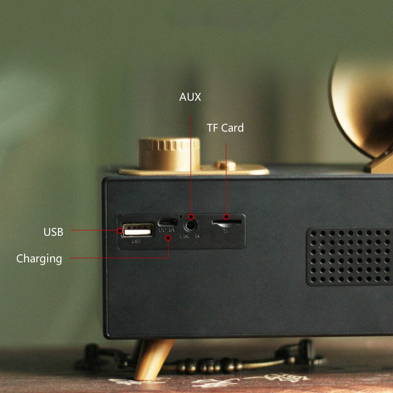 Leistungsstarker retro-bluetooth-lautsprecher mit 10w bluetooth-lautsprechern, superbass 3d surround-sound, subwoofer, usb- und tf-kartenunterstützung sowie radio