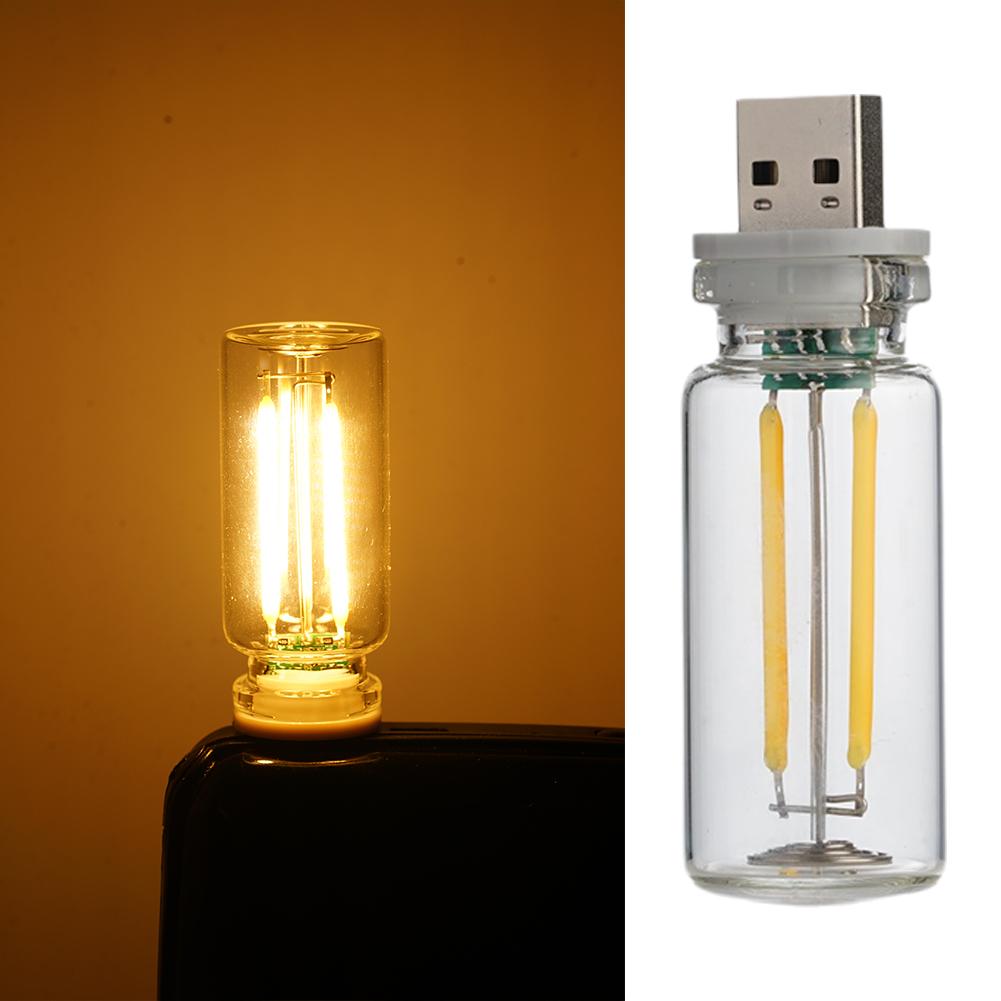 Auto 5V Nachtlampje LED Gloeidraadlamp Draagbare verlichting Plug Play USB-lamp Decoratieve sfeerlampen voor omgevde verlichting: Goud