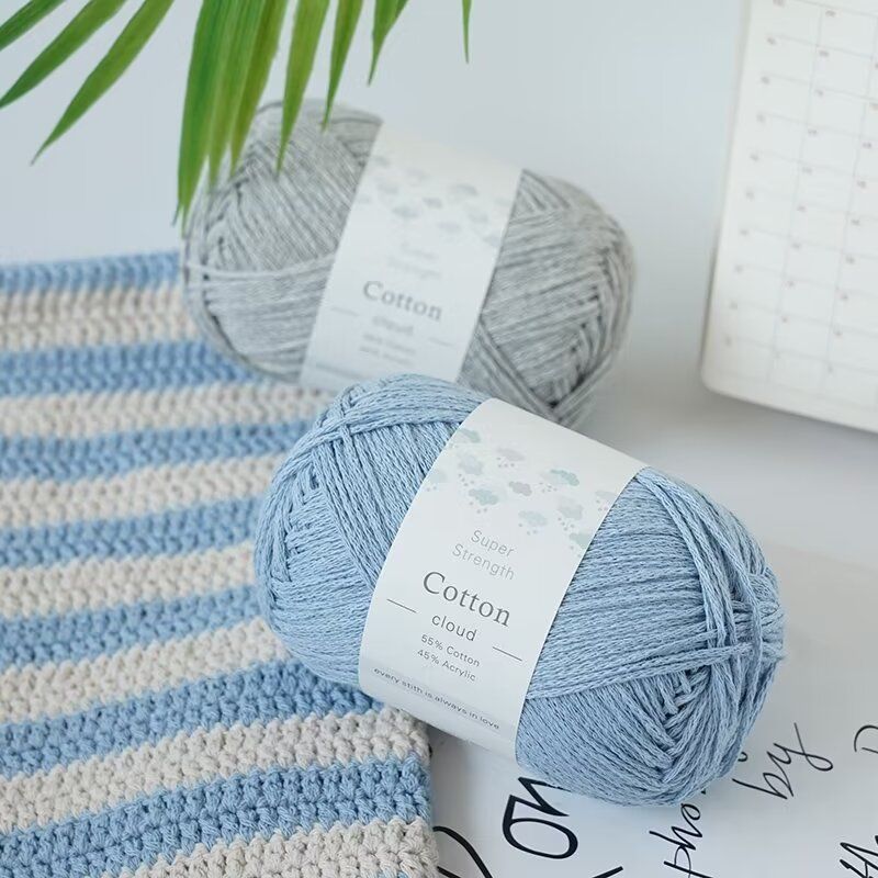 1mm Round Hollow Cotton Yarn Pure Cotton Genuine Cotton Hand Woven Yarn DIY Crochet Bag Crochet Yarn Knitting Thread