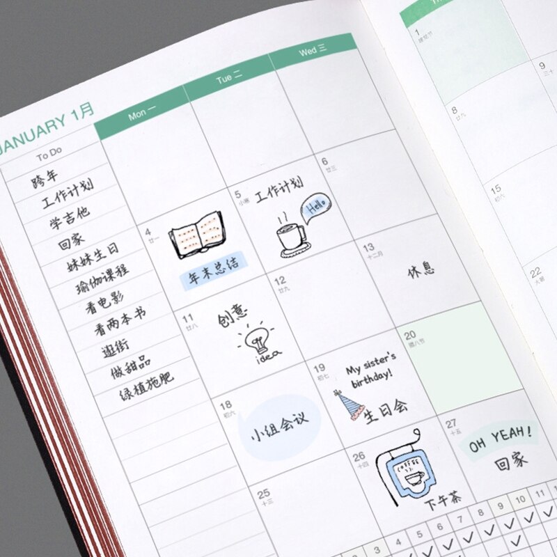 Planner Organizer A5 Agenda Journal Notebook Business Diary Notepad Gel Pen