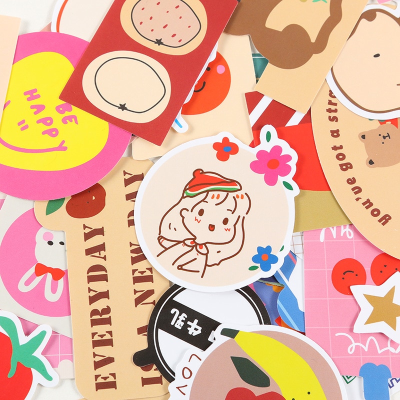 49pcs sunny day 02 series waterproof stickers DIY scrapbooking journal primer collage mobile phone computer decorative stickers