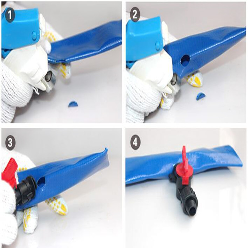 Lay Flat Punch Tool 15 mm Red Drip &amp; Layflat Agricultural Irrigation Drip Tape Hole Punch Irrigation Hose Pipe Puncher Tool