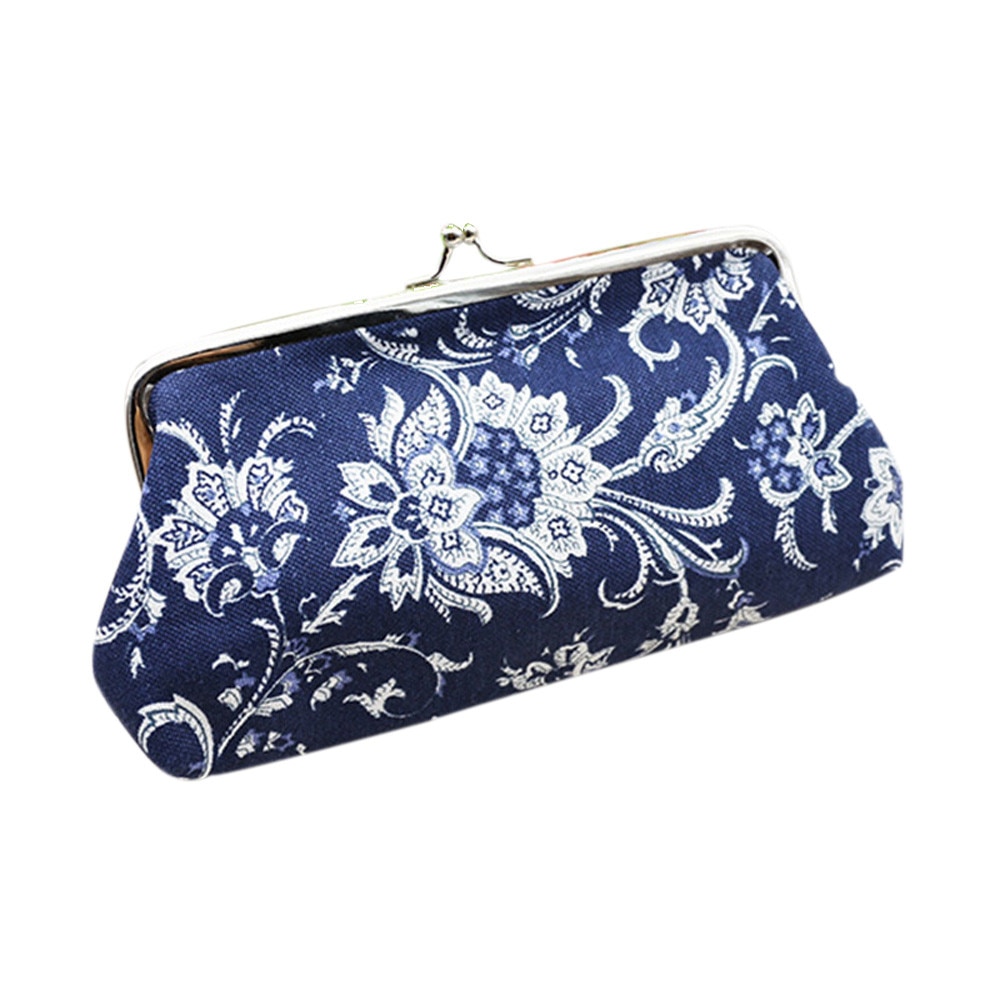 Maioumy-sacs portefeuille rétro à loquet | Sacs de bonne pour femmes, sacoche rétro à fleurs, petit sac offre spéciale,: Blue 