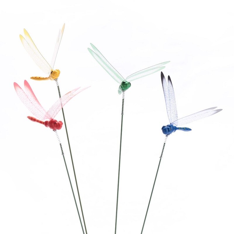 Décorations de pelouse de libellule artificielle | Bricolage, Simulation 3D, plante de jardin, décor de jardin, couleur aléatoire, 2 pièces/lot