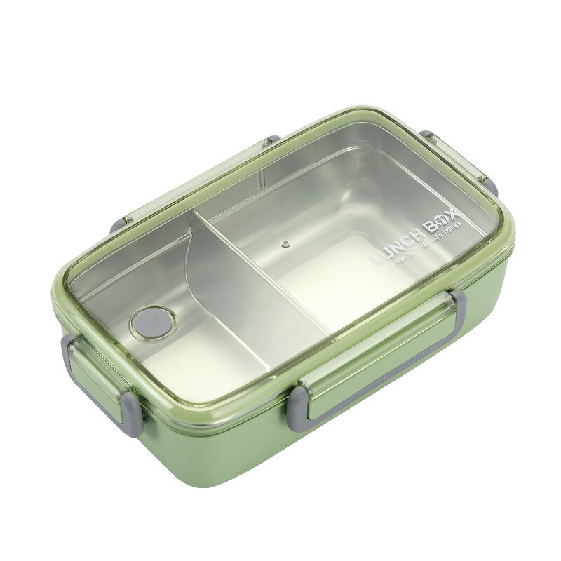 MeyJig Rvs Lunchbox Onafhankelijke Rooster Voor Kinderen Bento Box Draagbare Lekvrije Bento Lunchbox Voedsel container: green