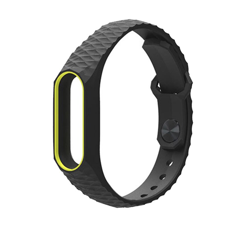 For Xiaomi Mi Band 2 Strap for Smart Watches Silicone Aurora Bracelet Wristbands for Xiomi Miband 2 Correas My Bend Straps Sport: black and yellow