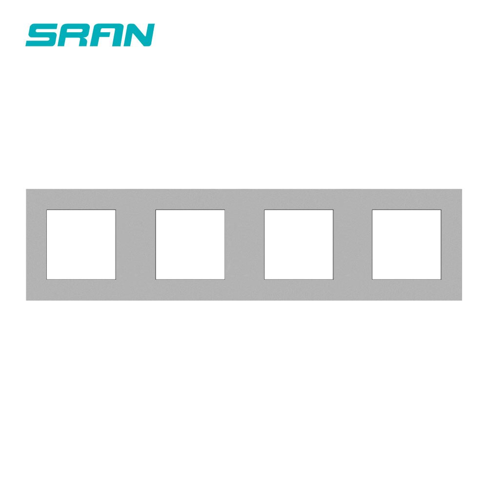 SRAN Blank panel with Installing iron plate 344mm*86mm white/black/gold PC four frame panel switch socket