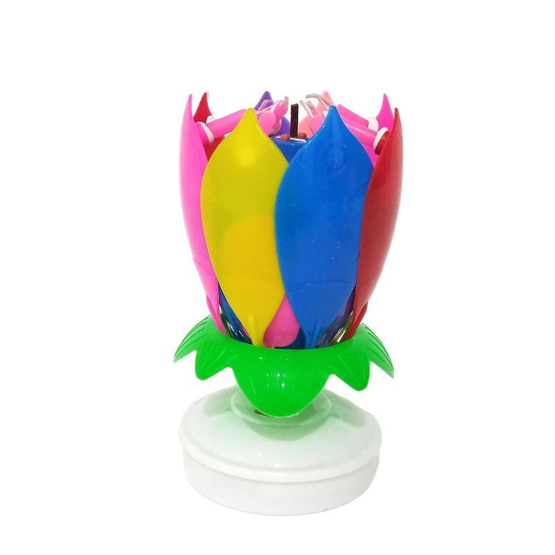 Music Cake Candle Rotating Flower Candle Birthday Art Candle Lights Party Diy Cake Decoration Best For Girl Friend: E