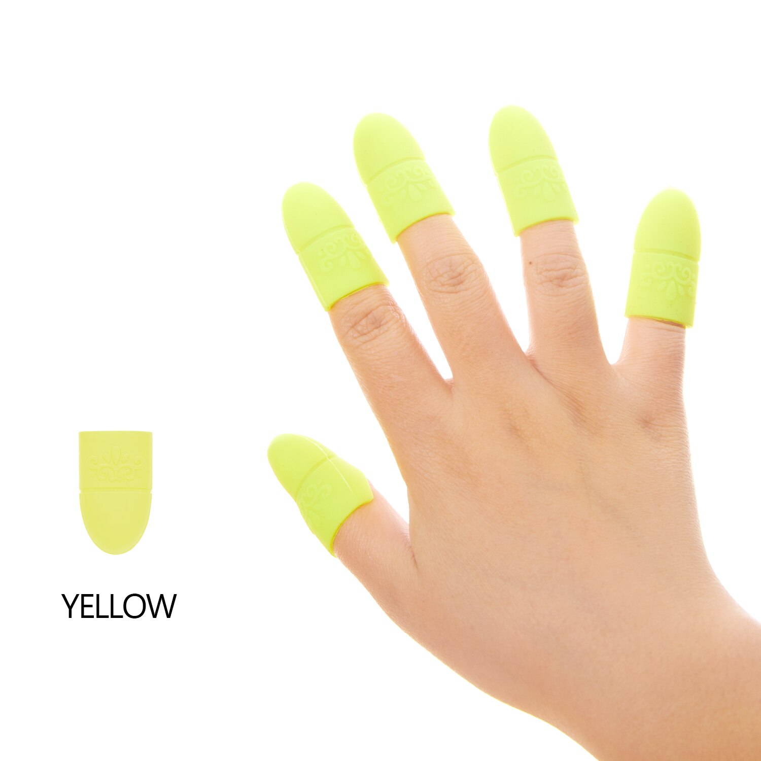 Wearable Nail Soakers Pad Holder UV Gel Polish Remover Caps Tips Acrylic Off Nail Art Removal Tools Reusable Silicone: Yellow