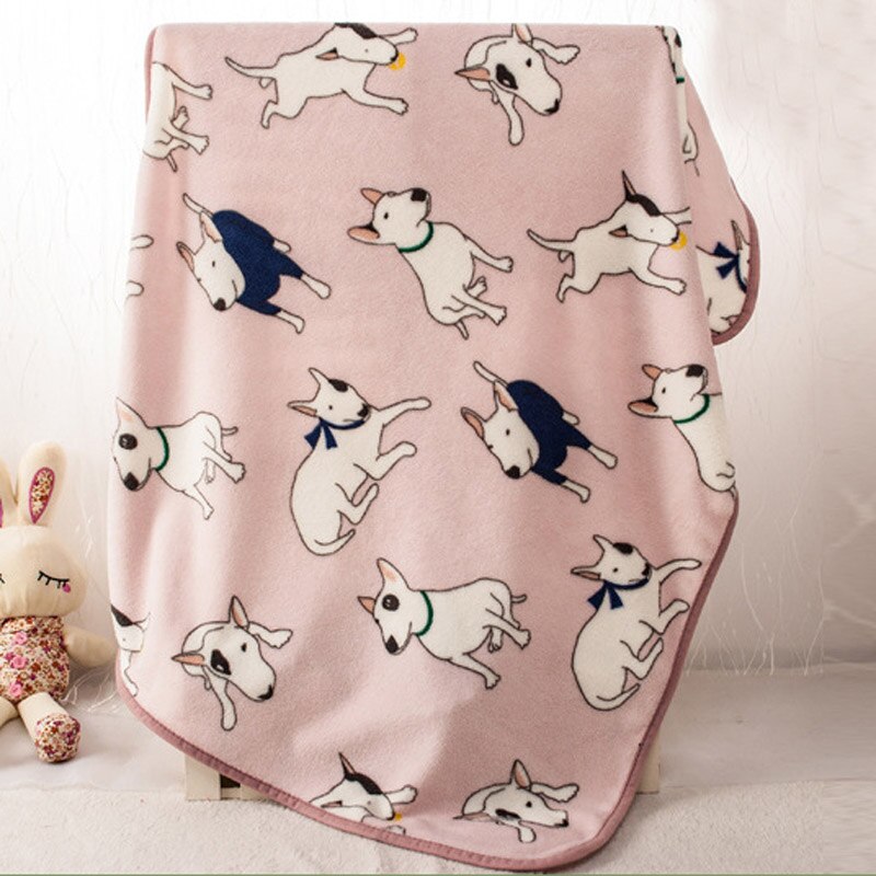 Winter Warm Hond Bed Voor Honden Zachte Fleece Deken Huisdier Hond Slapen Mat Huisdieren Matras Kussen Bull Terrier Franse bulldog Bedden: Pink Bull Terrier
