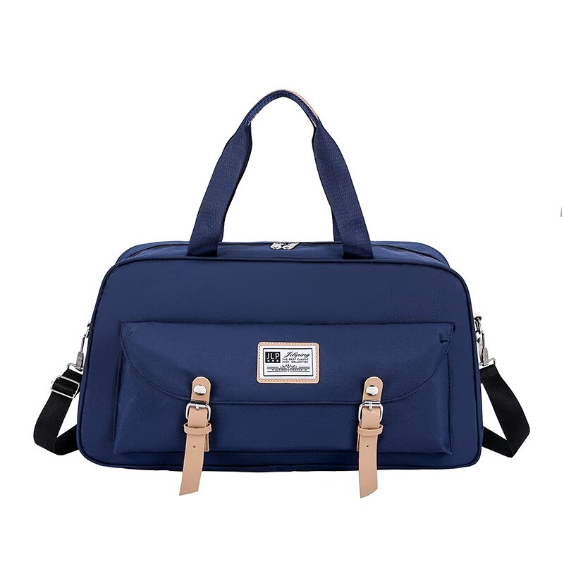 Dam resväska multifunktion resväska vattentät nylon resväska stor kapacitet axel hand fitness weekendväska  xa801wb: Blå