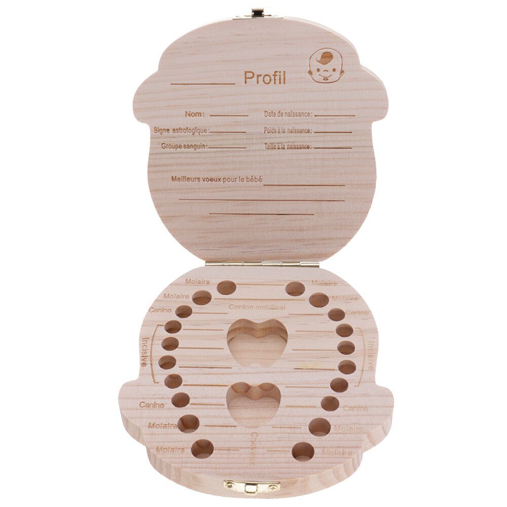 Baby groei souvenir doos gedrukt baby tand doos gekleurde houten: FYNH