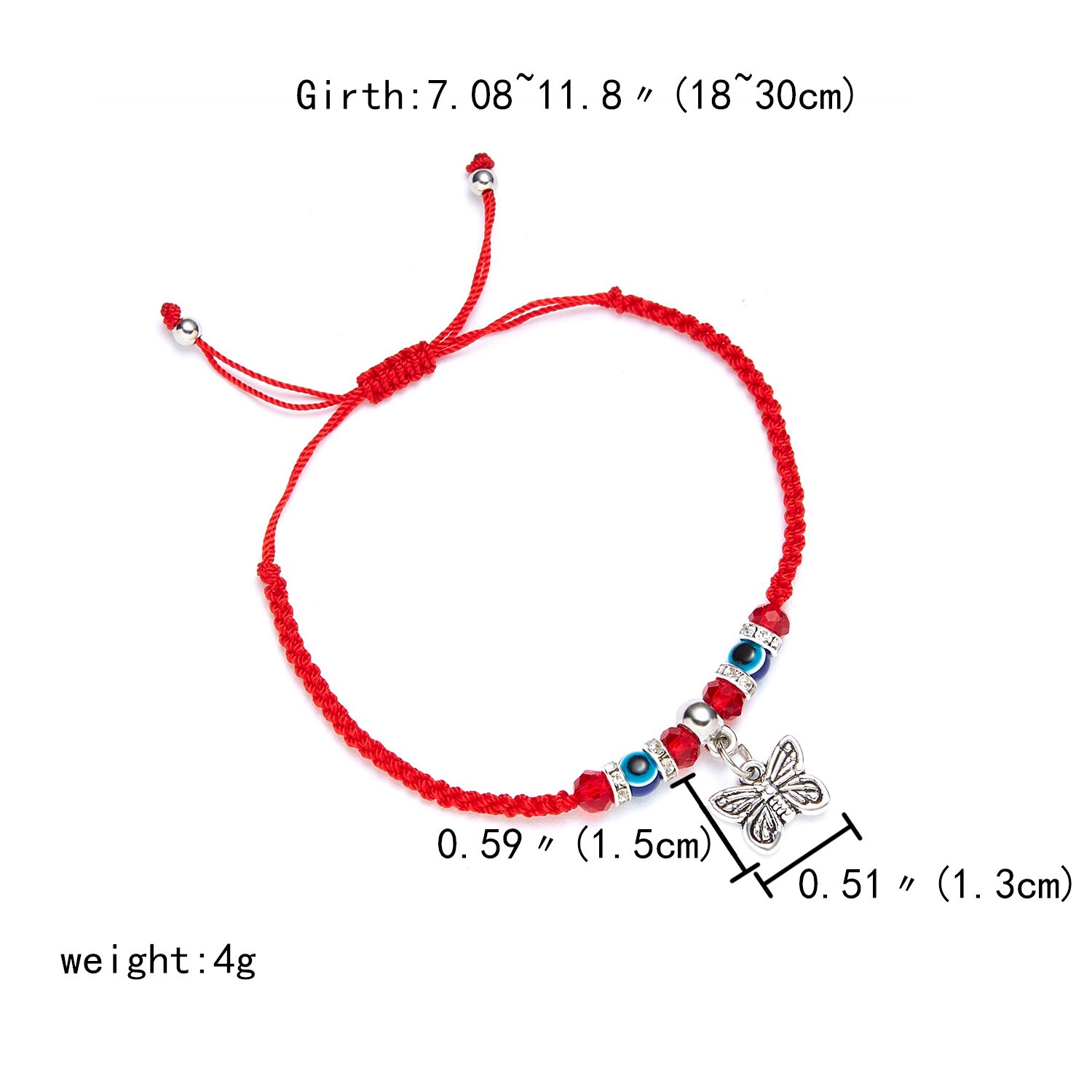 Türkische Evil Eye Armbänder Für Frauen Red String Hamsa Armbänder Handgemachte Geflochtenen Seil Glück Armband Weiblichen Freundschaft Schmuck: butterfly