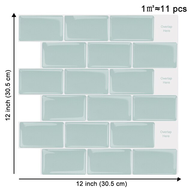 EasyTiles Peel And Stick Kitchen Splash Plate Tile, Household Waterproof And Antibacterial Self-Adhesive Wall Tiles-1 Sheet: T80056