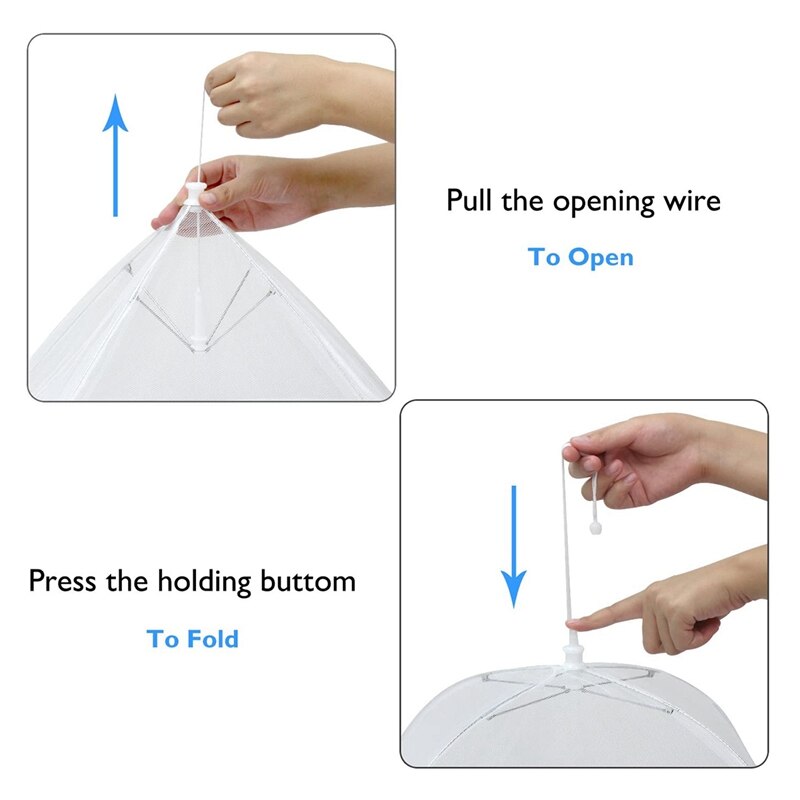 2 Stuks Hand-Crank Eiklopper Dubbele Wiel Ei Roer Bar Met 4 Pack -Up Mesh Screen voedsel Cover Tent Paraplu
