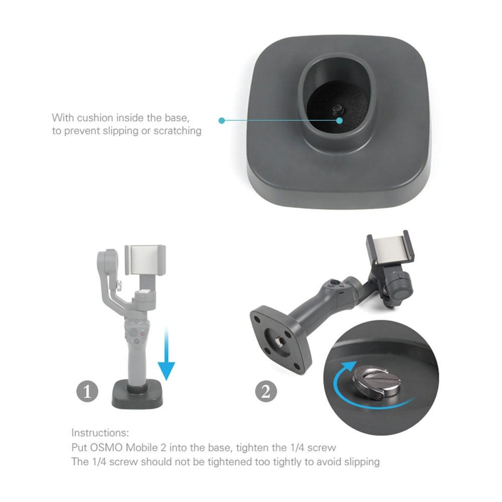 Legeret fræ stabilisator base til dji osmo mobile 2 håndholdt gimbal tabilizer base mount stand fit telefon gimbal base stand tilbehør