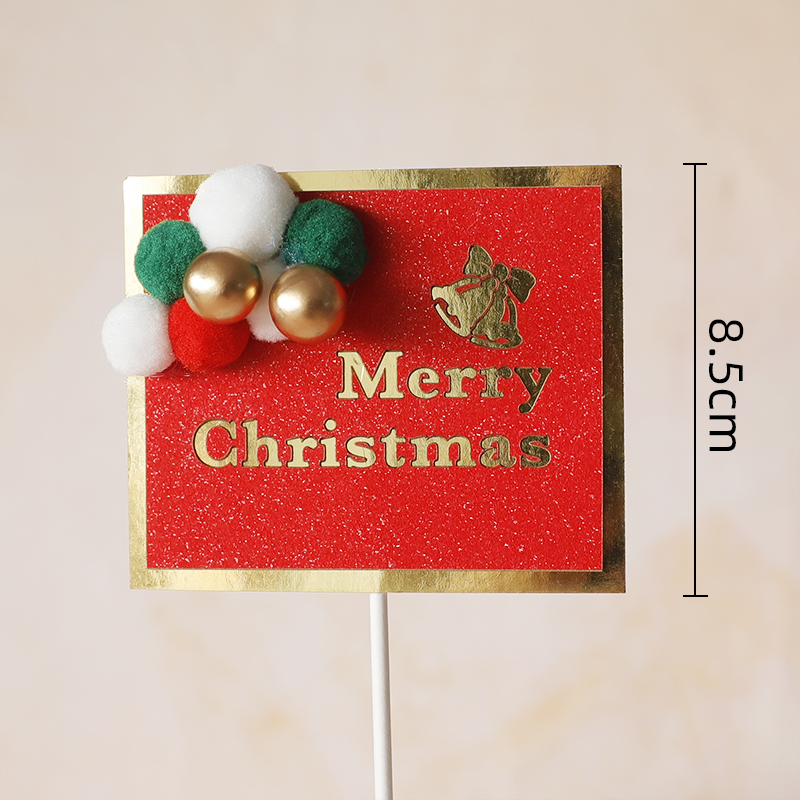 Merry Christmas Cake Topper Elk Antler Pine Cone Branch Garland Pine Tree Year Baking Cake Decoration Christmas Wreaths
