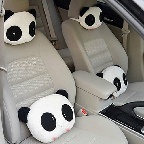 Auto Kussen 1 Stuk Mooie Creatieve Panda Voor Auto Neksteun Kussen Hoofdsteun Kussen Mat Auto Kussen