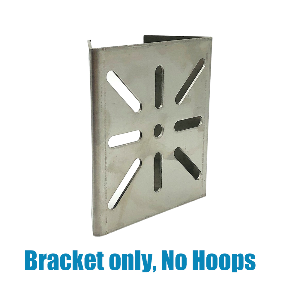 Upright Post Pillar CCTV Camera Bracket Stainless Steel Anti-Rust Pole Mount Vertical Holder Base with Hoops: Bracket only no hoop