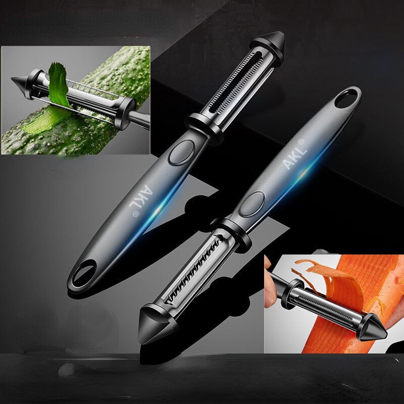 Stainless steel two-in-one peeler fruit peeler kitchen multifunctional peeler potato peeling and shredding artifa